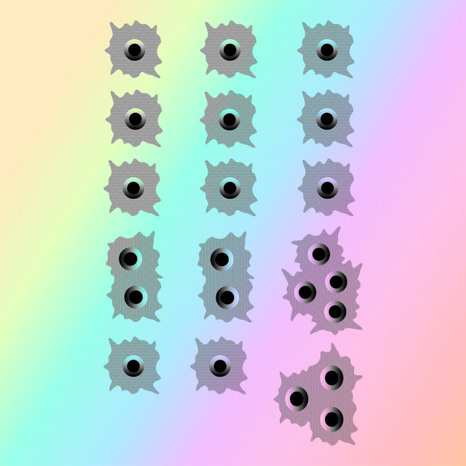 차량용 스티커 데칼 흠집 스크래치 가리기 총알 15p, 1개, 화이트