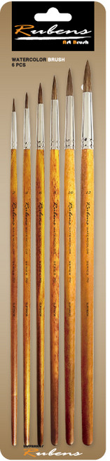 루벤스 710R 천연모수채화 붓 세트 6p (2호 4호 6호 8호 10호 12호)