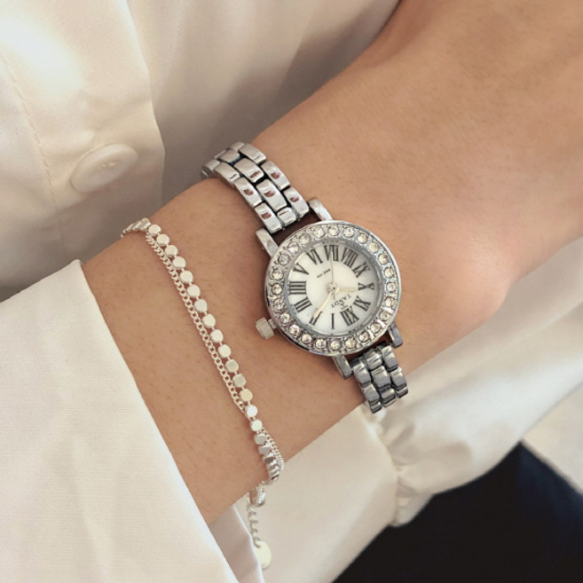 탠디 TANDY 여성용 메탈시계 4017 실버 (가죽밴드+교체공구포함)-탠디쇼핑백 증정