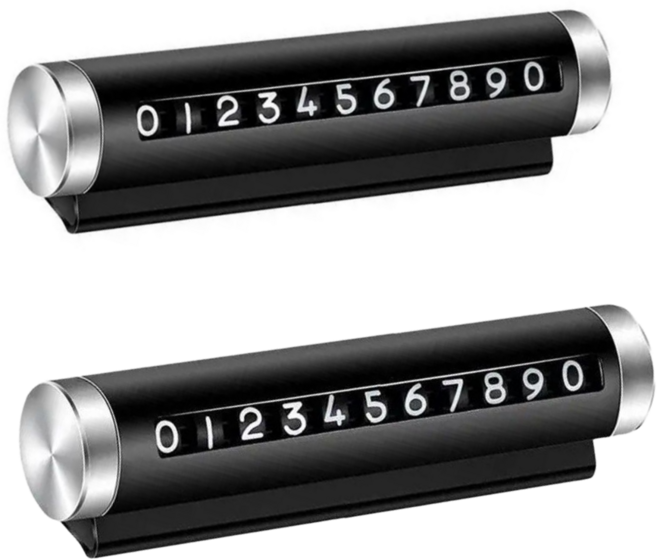 슈픽 자동차 주차 번호판 차량용 비상 탈출 망치 전화 번호판, 2개, 블랙+블랙