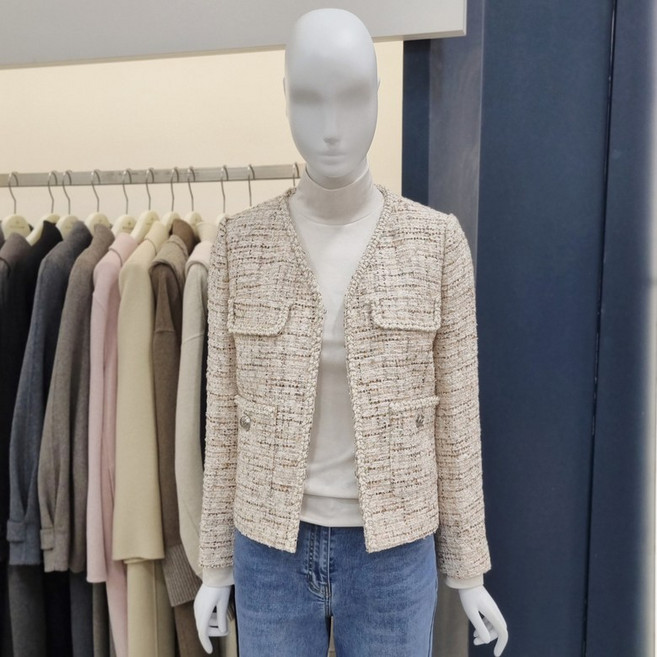 나이스클랍 나이스클랍 브이넥 트위드 자켓 A261MWJ209_DG