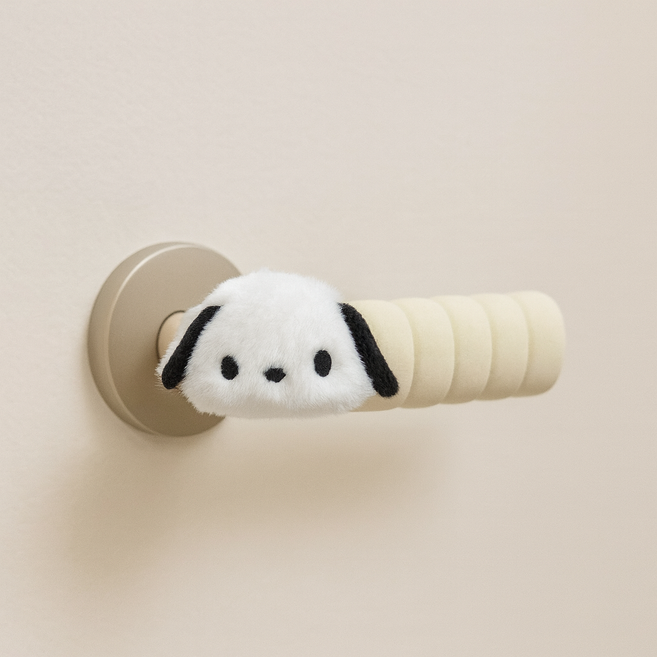 디어엠올 귀여운 캐릭터 문손잡이 커버 방문 문콕방지, 강아지 페이스형 왼쪽1 오른쪽1