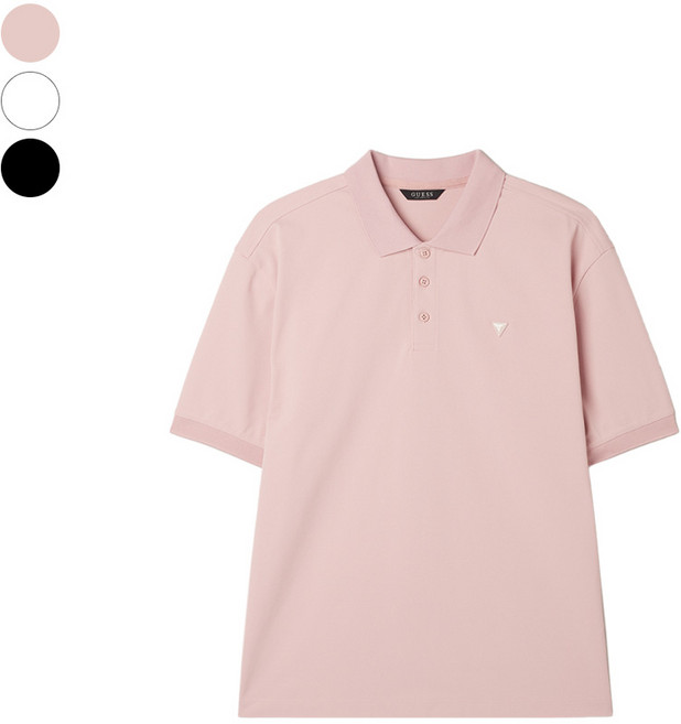 게스 남성 세미오버핏 카라 반팔티 NP2KE411