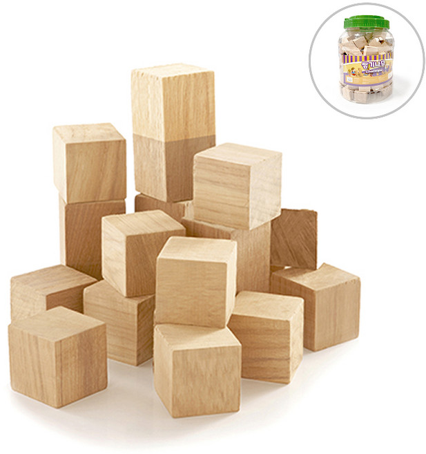 (창의와날개) 원목쌓기나무 (2.cm/108pcs) 보관함 포함, 1개