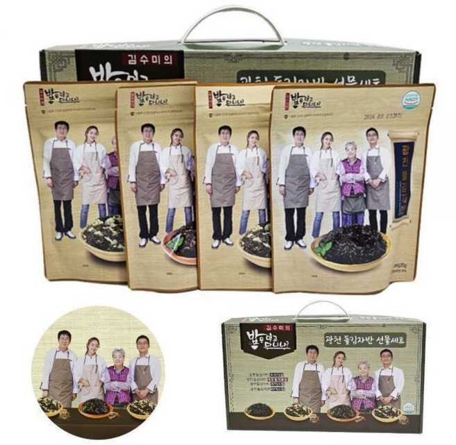 광천 돌김자반 4종 세트 명절선물 김자반 3가지맛, 4개