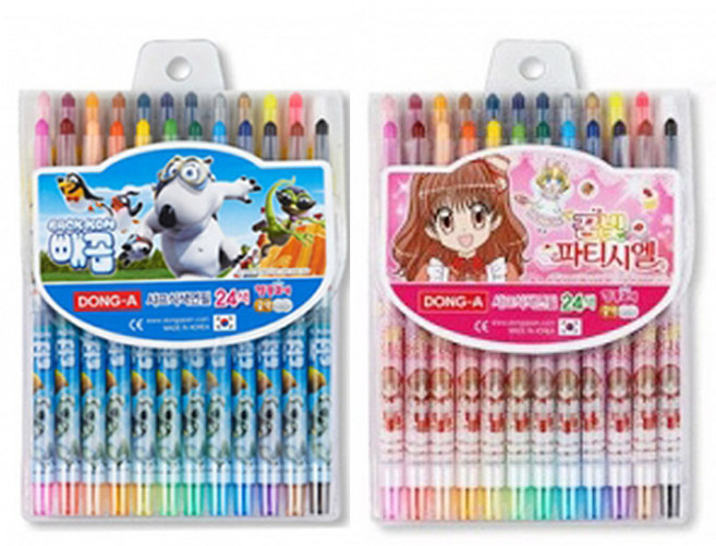 동아 어린이 캐릭터 샤프식 색연필 24색, 여아용