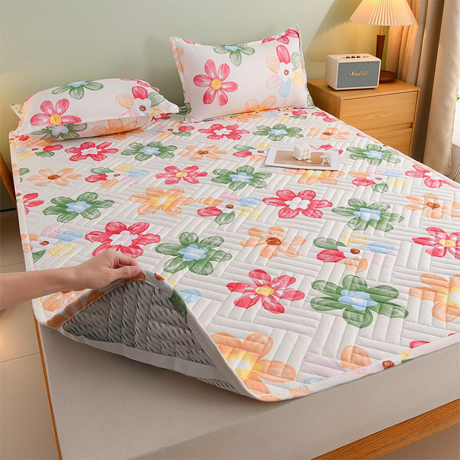 먼지없는 알러지케어 침대패드 밴딩형 고정밴드 사계절 데일리 매트리스 패드, 사진색D