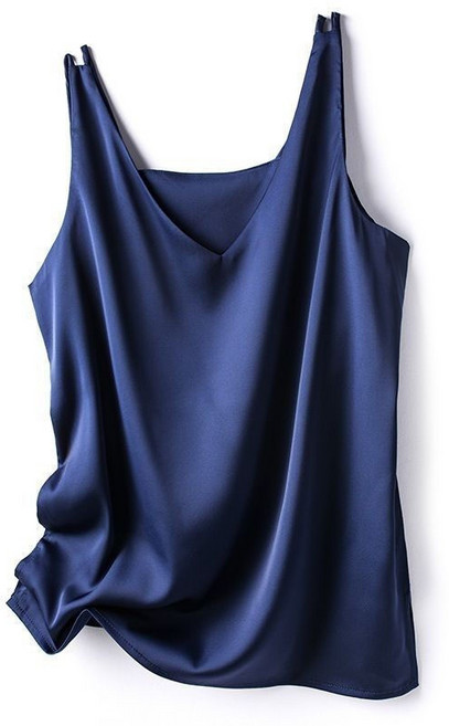 JIEVE 실크 새틴 나시 아우터 홈웨어 이너 여성용 봄 여름 가을 민소매 ZY042226