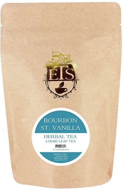 English Tea Store Rooibos 카페인 프리 루즈 리프 파우치 버번 바닐라 118.3ml(4온스), 113.4g