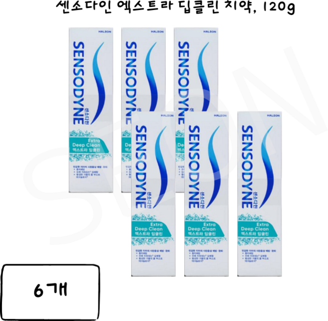센소다인 엑스트라 딥클린 치약, 120g, 6개