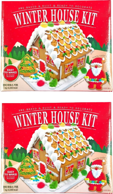 크리스마스 윈터 하우스 과자 만들기 세트, 2개, 1kg