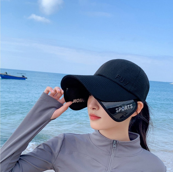 콩나물골프 남여공용 여름 슬라이드 날개 메쉬 캡 골프 테니스 등산 모자 넓은 챙모자