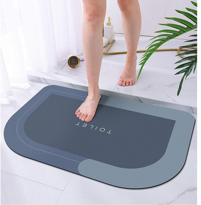 빨아쓰는 규조토 발매트 욕실 주방싱크대 화장실 현관, 60*40 CM, 짙은 회색, 1개