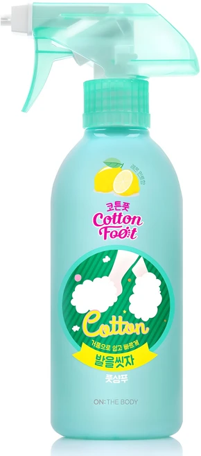 온더바디 발을씻자 코튼 풋샴푸 레몬민트향, 1개입, 1개, 385ml - 쿠팡