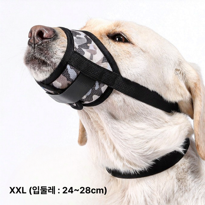인헨스몰 이중고정 안정핏 대형견 입마개 XXL, 1개, 카모블랙