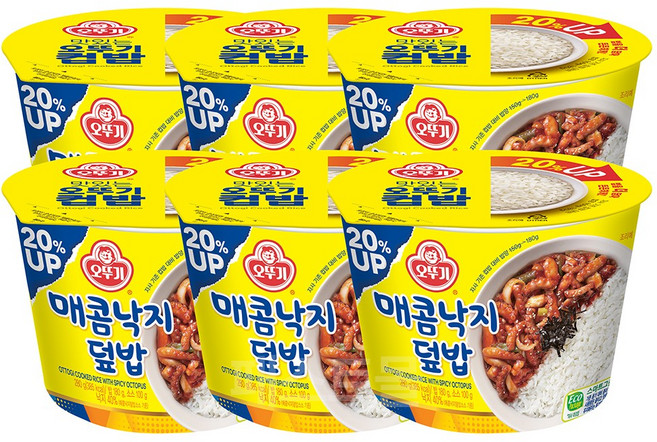 오뚜기 맛있는 컵밥 매콤낙지덮밥, 280g, 6개