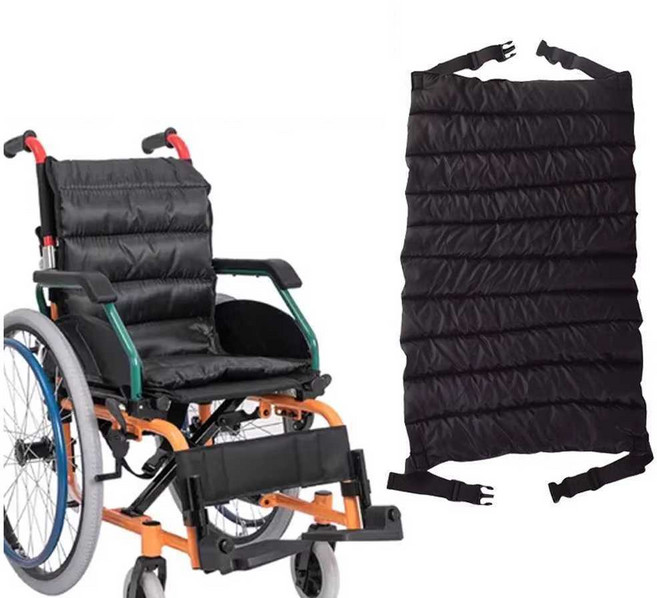 일체형 휠체어 매트 방석 등받이 쿠션 엉덩이 카 시트, 1개, 블랙-50cmx85cm