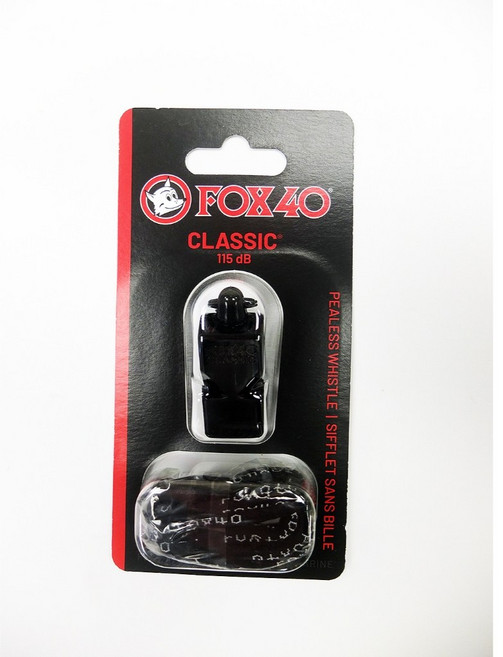 FOX40 Classic 系列求生哨 115db 附繫繩, 黑色, 1個