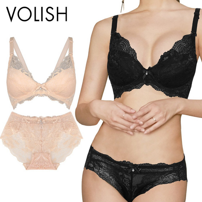 볼리쉬 여자이너웨어 가슴보정 편한 노와이어 브라팬티 038 브라팬티사이즈선택구매