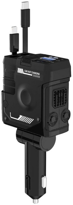 주닉스 릴타입 4구 시가잭 ZNS-C8CC 듀얼포트 차량용 충전기 고속 동시충전