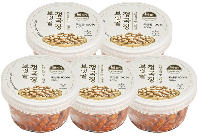 파이브엘 냄새없는 국산 보릿골 청국장, 5개, 200g