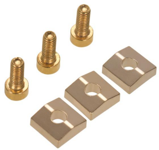 일렉트릭 기타 트레몰로 브리지 스트링 잠금 시스템 너트 블록 및 클램프 육각 나사 부품 액세서리, [03] Gold, 1개