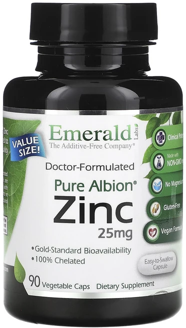 단백질 비타민 철분 마그내슘 칼슘 Emerald Laboratories 순수 Albion 아연 25mg 베지 캡슐 90정 고루고루섭취해주세요, EmeraldLaboratories순수Albion아연2, 1개 - 쿠팡