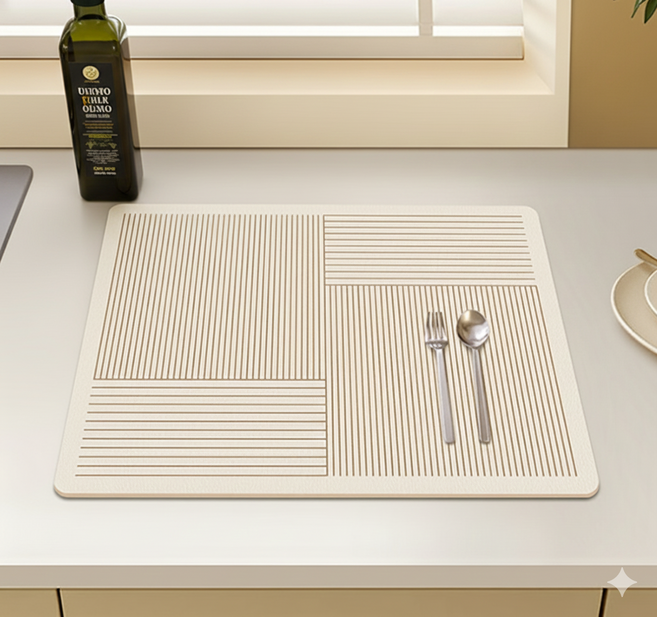 하우메이트 규조토 고급 드라잉 매트 빨아쓰는 식기건조 설거지매트, 1개, 인터벌 라인, 1단