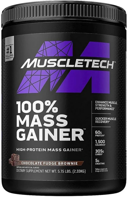 MUSCLETECH 매스 게이너 초콜릿 퍼지 브라우니, 1개, 2.33kg - 쿠팡