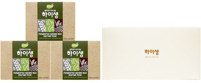 선물세트 발효현미효소 하이생 90포 월분 장건강 소화잘되는 국내산 곡물발효 유산균, 1개, 1.5g