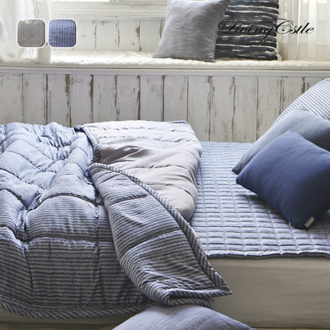 국산 리빙캐슬 알러지케어 라인 마이크로 차렵이불 + 패드 + 베개커버 세트