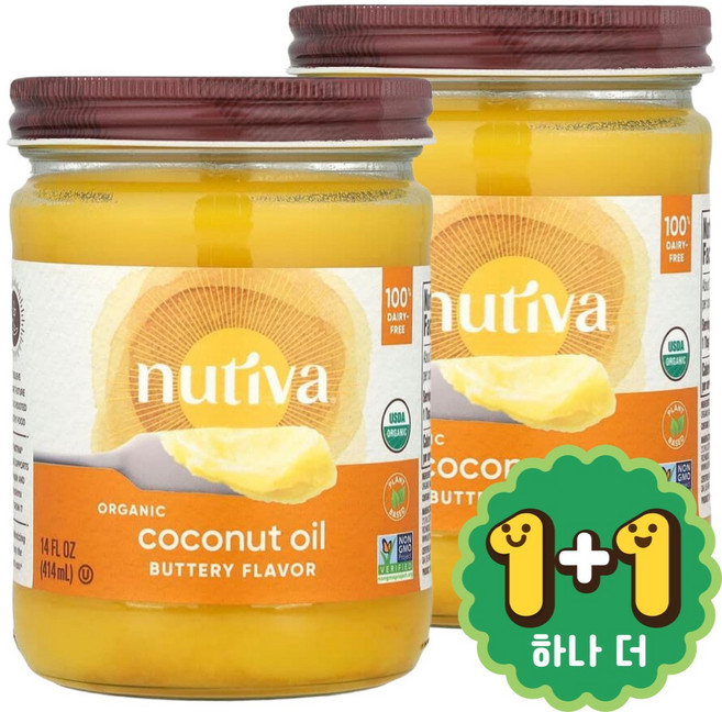 누티바 코코넛 오일 버터맛, 414ml, 2개