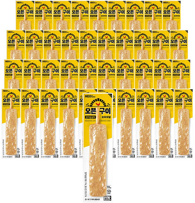 허닭 오븐구이 닭가슴살바 70g 오리지널, 40개