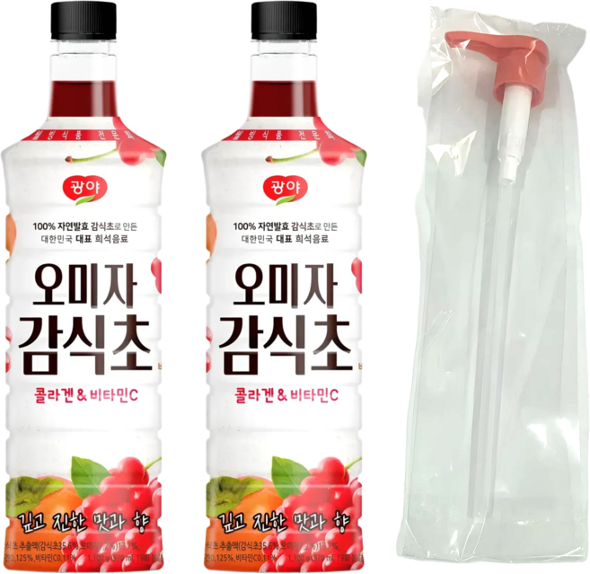 광야식품 오미자 감식초 + 펌프 1개 효진유통 세트, 2개, 970ml