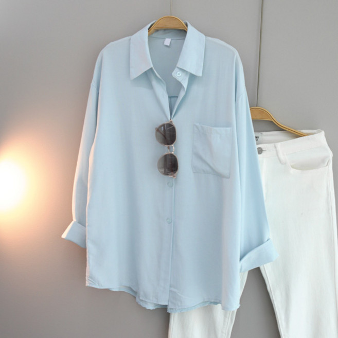 달콩 여성 빅사이즈 블라우스 차르르 가을신상 러빗차르르오버핏카라셔츠