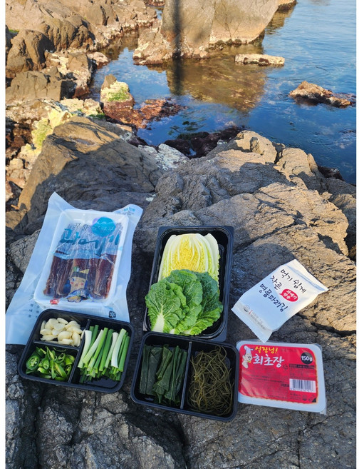 (산지덕장직송) 구룡포 과메기 야채세트, 1세트, 완전손질 5미 + 야채세트