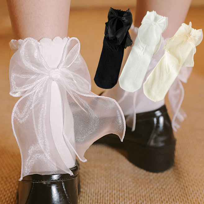 에이블삭스 샤랄라 소녀 쉬폰 리본양말 3종세트