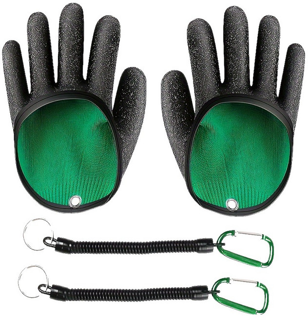 카모르 찔림 미끄럼방지 방수 낚시장갑 양손세트, 딥블랙, 1세트