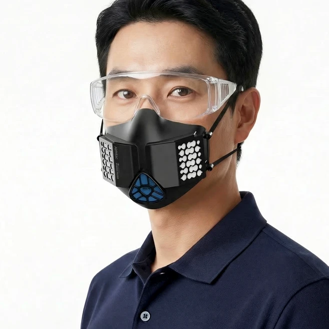 에어맥 익스트림 마스크 방진 1급 숨쉬기 편한 필터교체 밸브형 경량방진 마스크 입체형 산업용, 블랙, 1개 - 쿠팡
