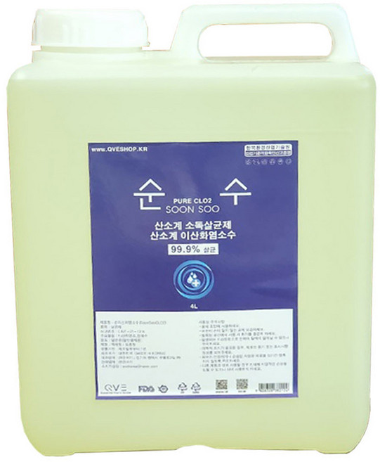 순수 이산화염소수 살균 소독제 4L 20L, 1개