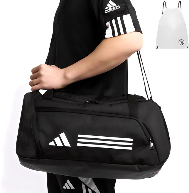 아디다스 트렌디한 스포츠 에센셜 트레이닝 S 더플백 운동가방 + PGN짐쌕가방, bc_wc, 1개