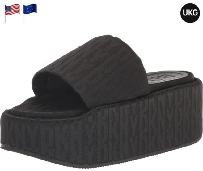 DKNY 여성 비아라 플랫폼 슬리드 샌들 블랙 검정 콤보