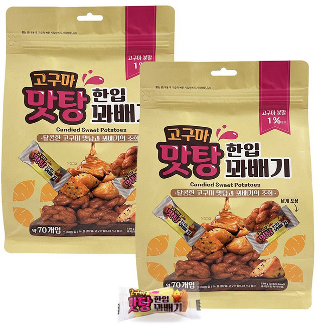 고구마맛탕 한입꽈배기 520g+520g 총 1040g 개별포장, 520g