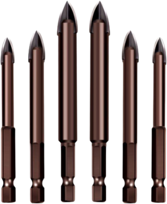 tinduo 4날 대리석 드릴비트 타일기리 세트 포세린타일 폴리싱타일 콘크리트 유리 대리석 석재 전동 드릴 비트세트, 5mm 5개입