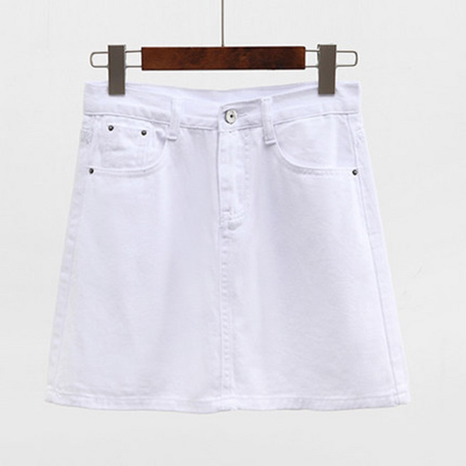 JDUDS 牛仔A字裙 高腰顯瘦牛仔短裙