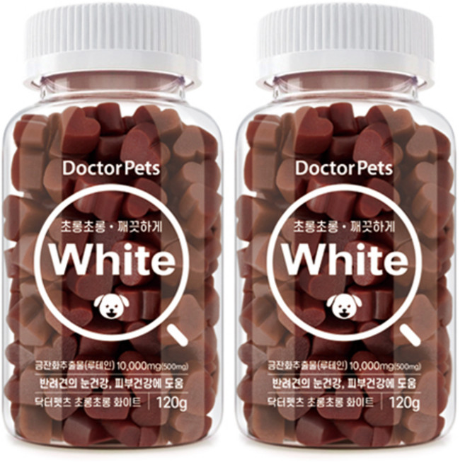 강아지 눈 영양제 눈물자국 백내장예방 시력개선 고함량 닥터펫츠 120g 2세트, 120정, 눈물개선/눈건강, 2개