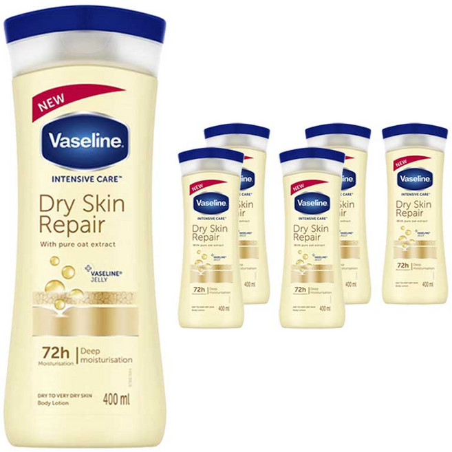 바세린 인텐시브 케어 드라이 스킨 리페어 바디로션, 6개, 400ml
