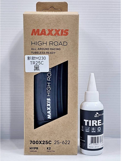隔日 MAXXIS NEW High Road M230RU TR 25C 28C 30C 無內胎式外胎 無內胎外胎黑色, 1個, M230 TR 25C無內胎*1+補胎液