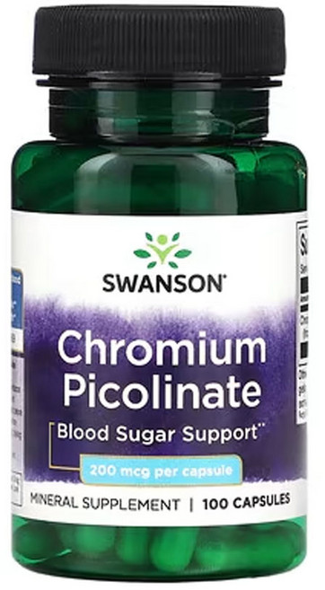 스완슨 크롬 피콜리네이트 200 mcg 100 캡슐, 1캡슐, 1개, 100정