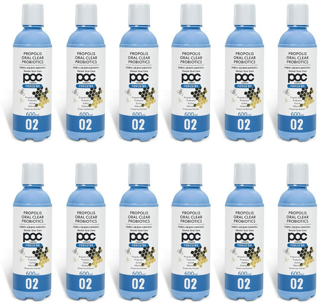 POC 프로폴리스 오랄 클리어가글 입냄새 제거, 600ml, 12개